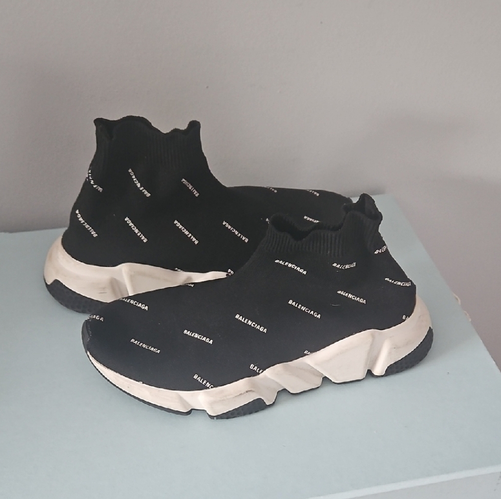 Balenciaga Monochrome Logo Sock Sneakers